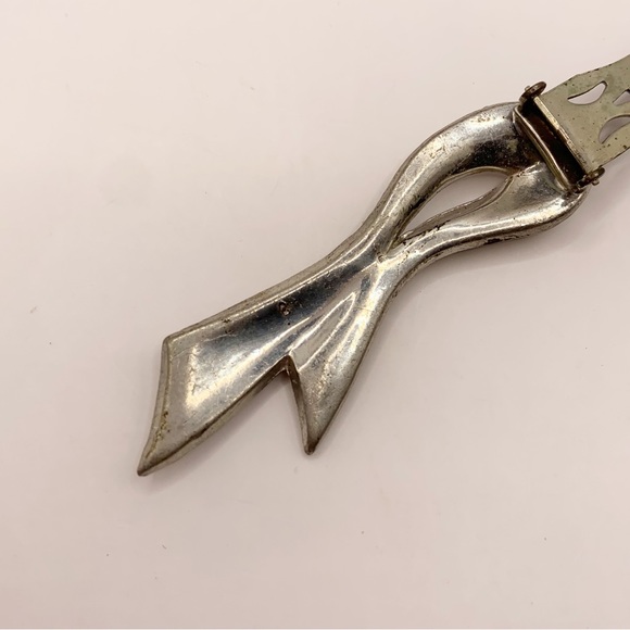 Vintage/antique clear rhinestone art deco bow dress clip 1930s? - Picture 9 of 10